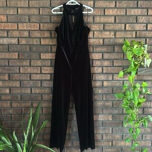 Velvet halter jumpsuit